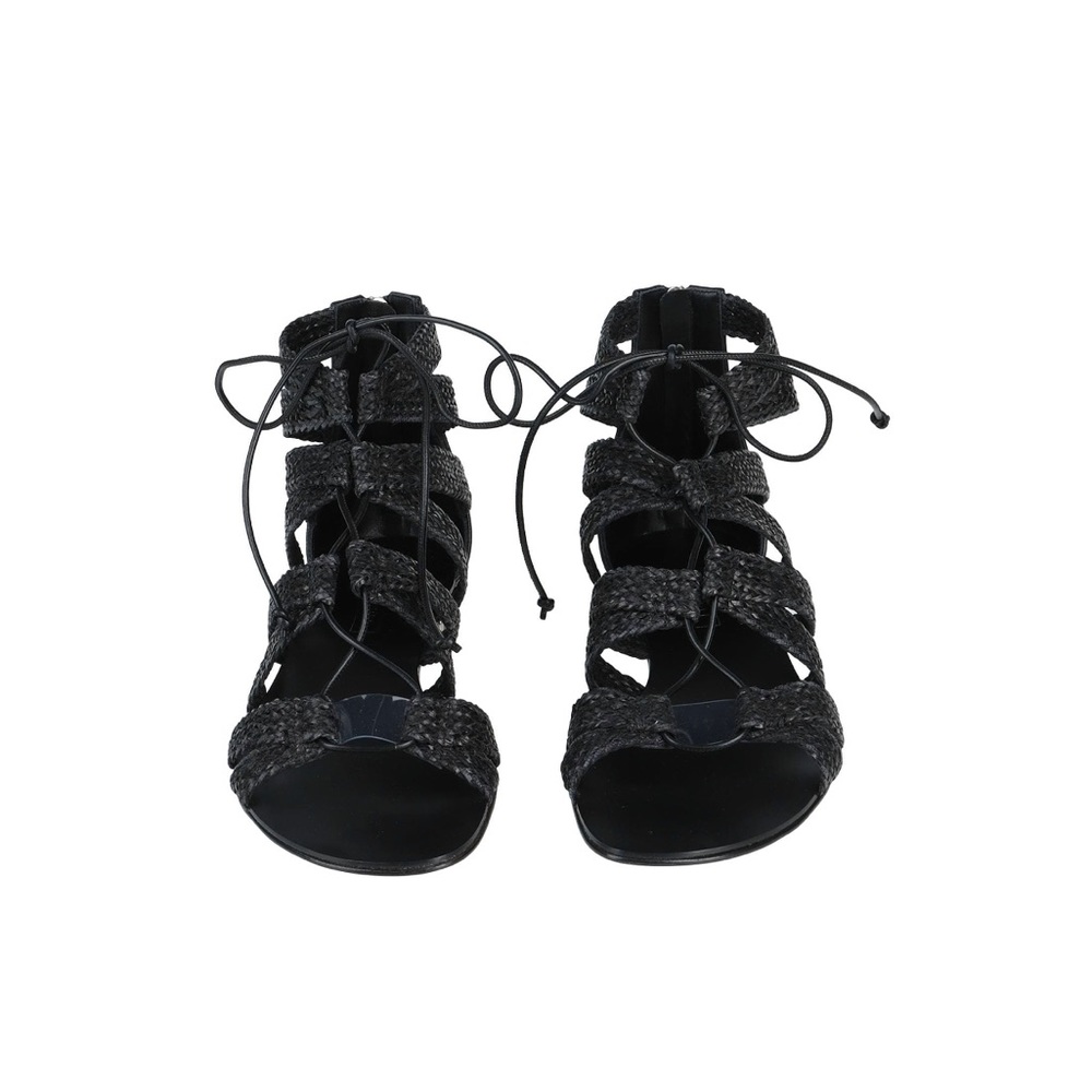 Casadei Black Woven Sandals US 7